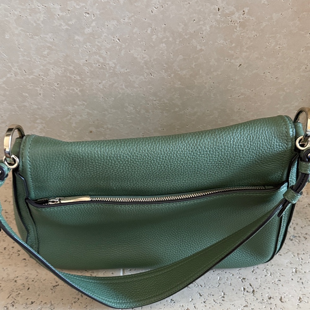 Kate Spade Sage Green Leather Baguette Shoulder Bag - Picture 5 of 11